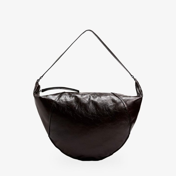 Zara 100% Genuine Leather Dark Brown Hobo Bag - Picture 2 of 8